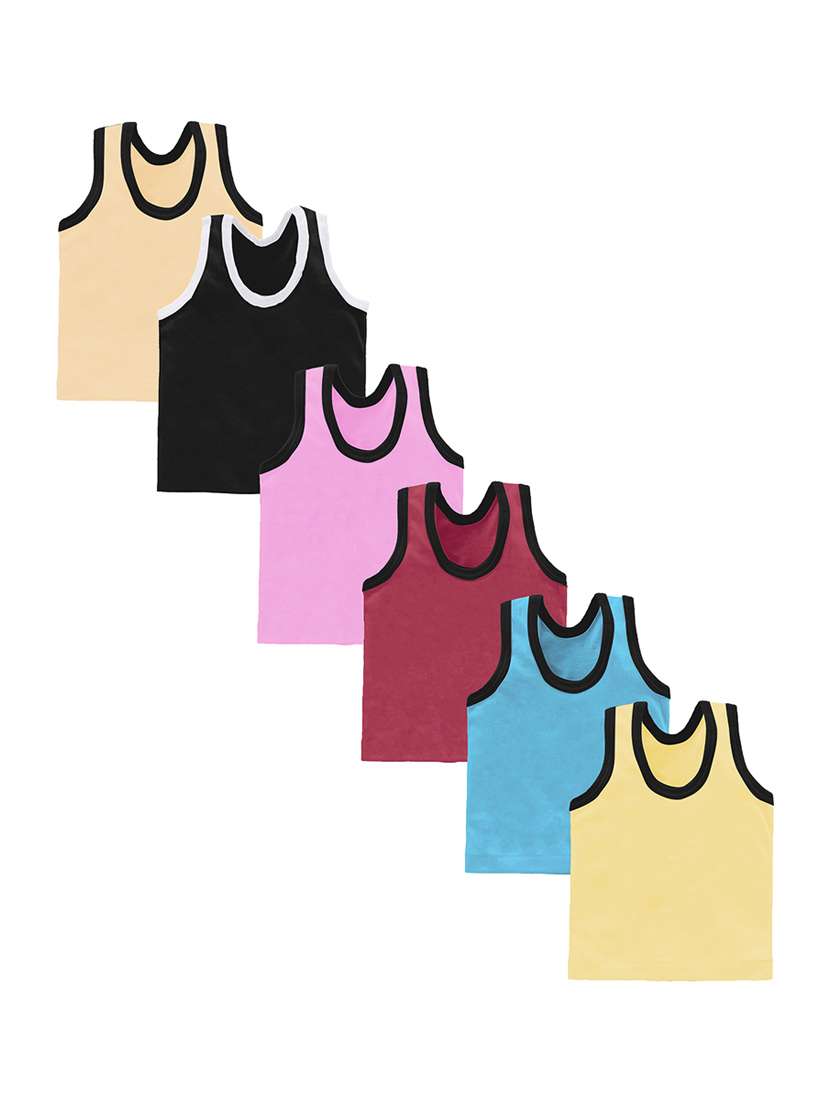 pack of 6 solid vests