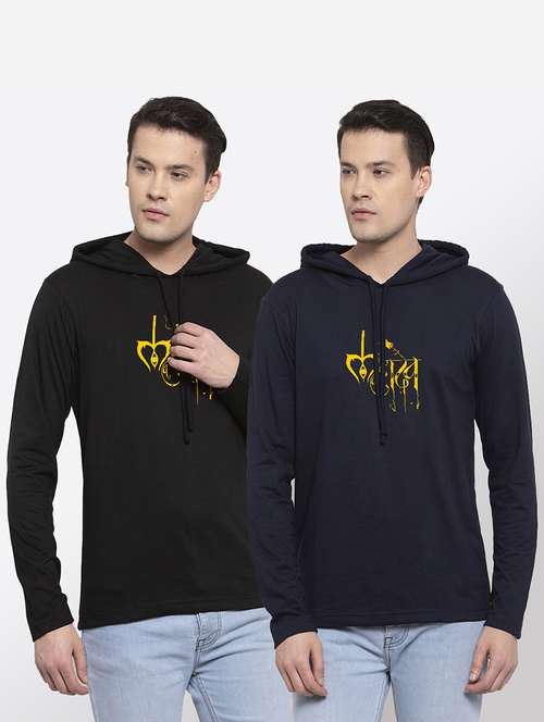 pack of 2 chest print hooded sweatshirt - 20639572 - Standard Image - 0
