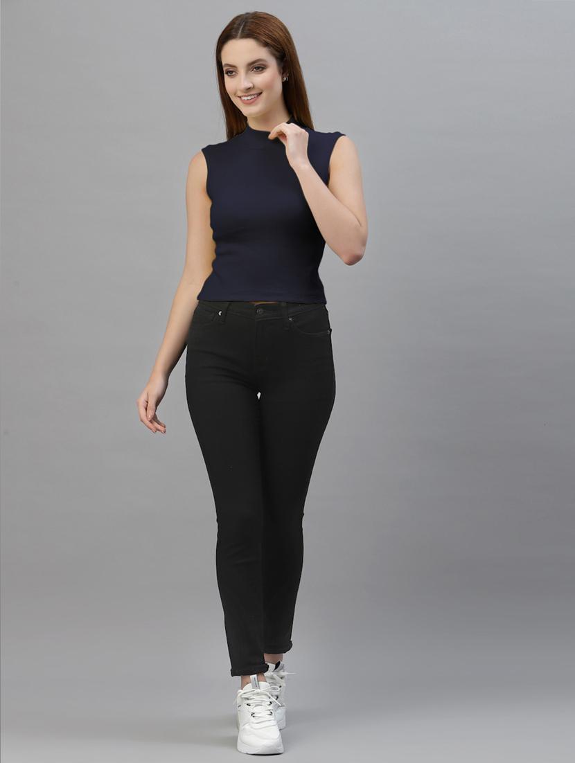 women set of 3 multi colored turtle neck crop tops - 20643969 - Standard Image - 5