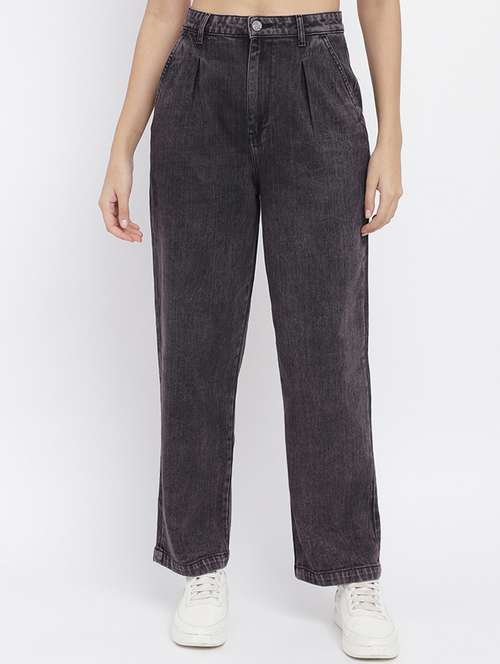 women's plain straight fit jeans - 20643985 - Standard Image - 0