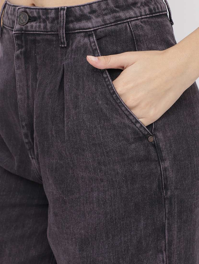 women's plain straight fit jeans - 20643985 - Standard Image - 5