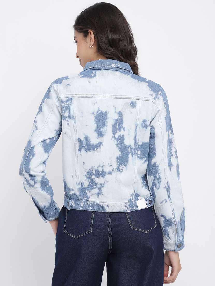 light blue tie & dye denim jacket - 20643989 -  Standard Image - 3