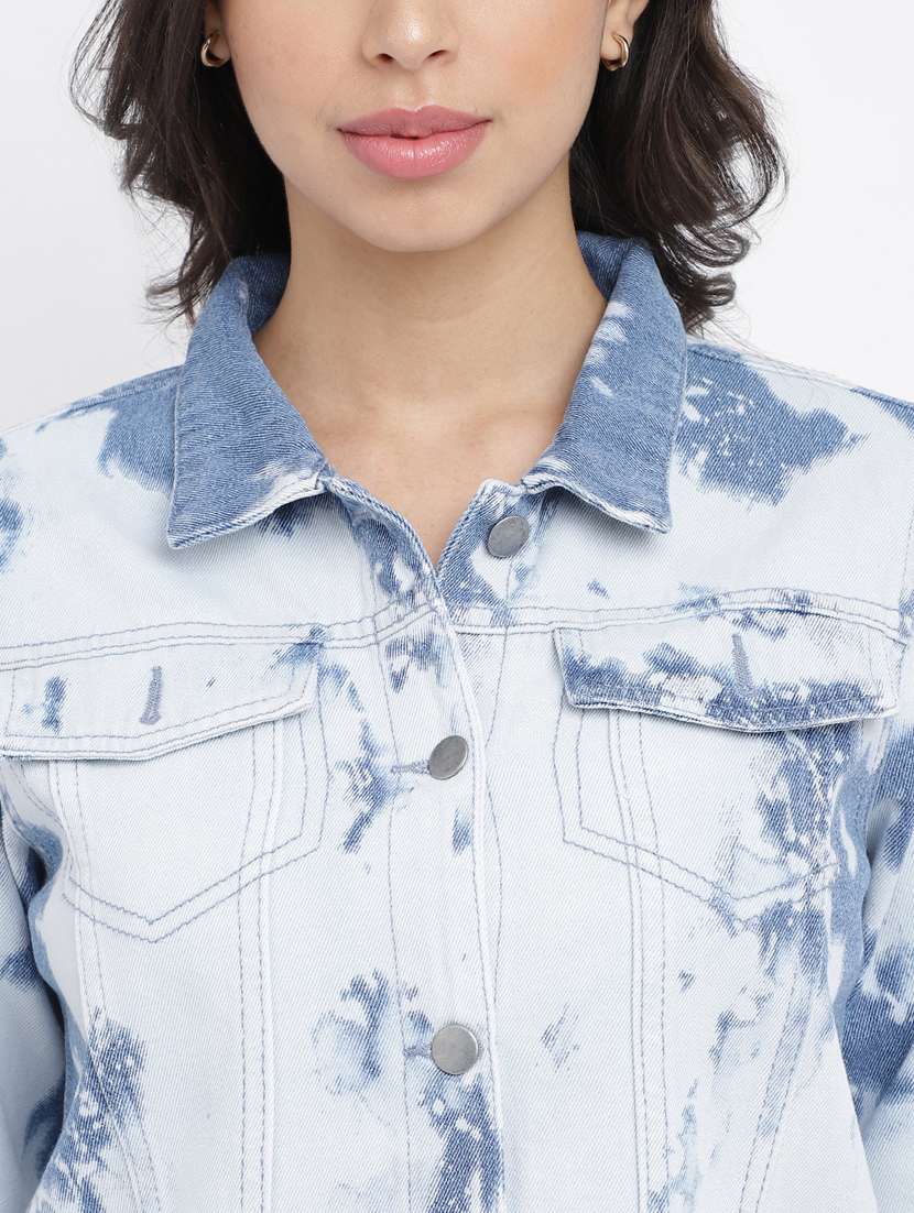 light blue tie & dye denim jacket - 20643989 -  Standard Image - 5