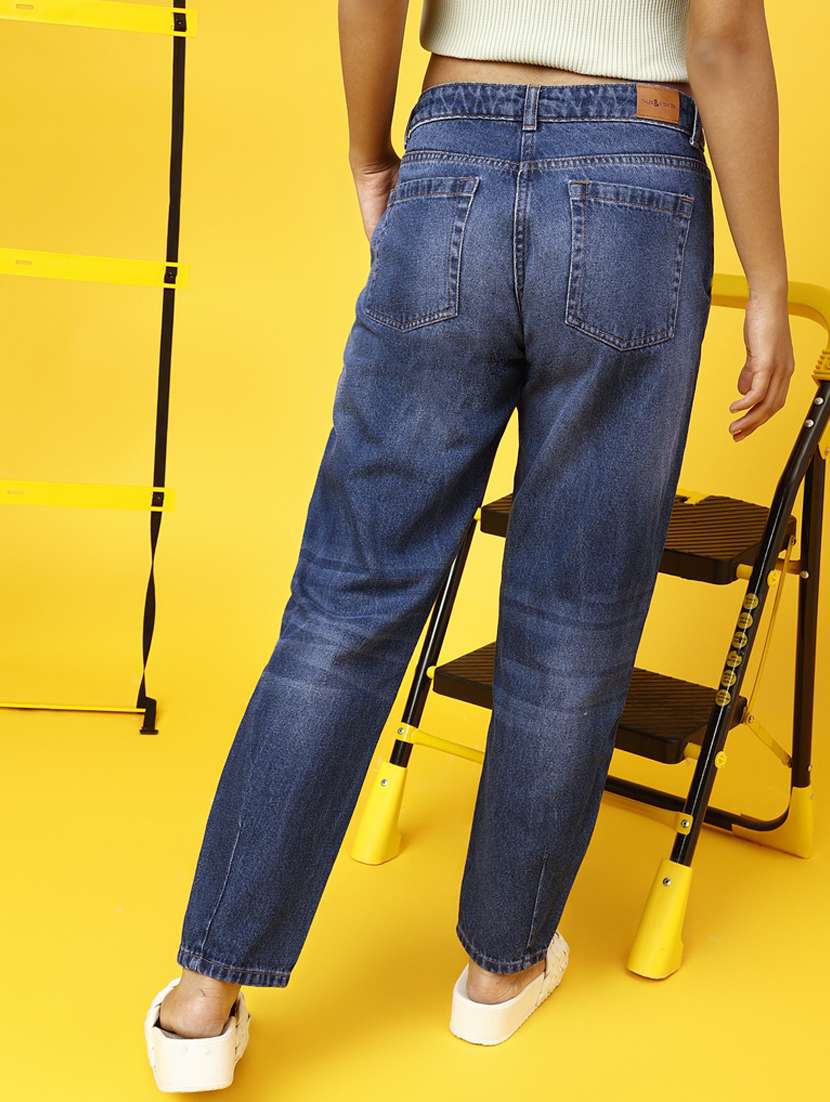 girls solid blue denim jeans - 20644011 -  Standard Image - 3