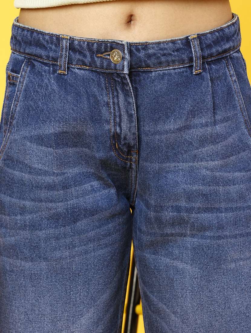 girls solid blue denim jeans - 20644011 -  Standard Image - 5
