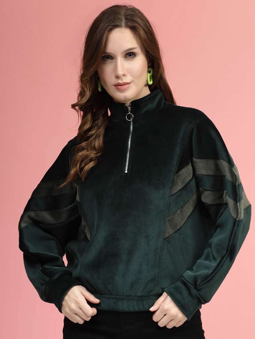 women color block long sleeve sweatshirt