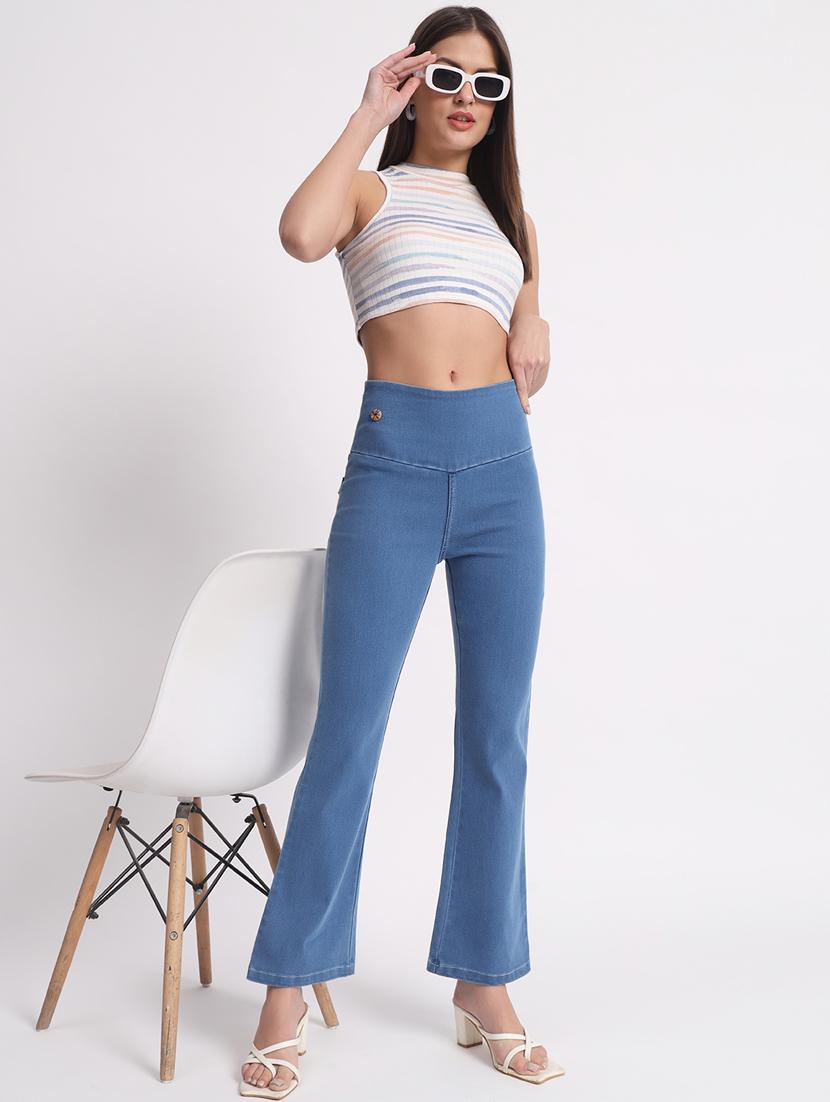 women solid bootcut denim jegging - 20644460 - Standard Image - 3