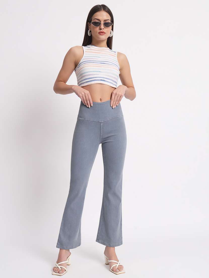 women solid bootcut denim jegging - 20644462 - Standard Image - 3