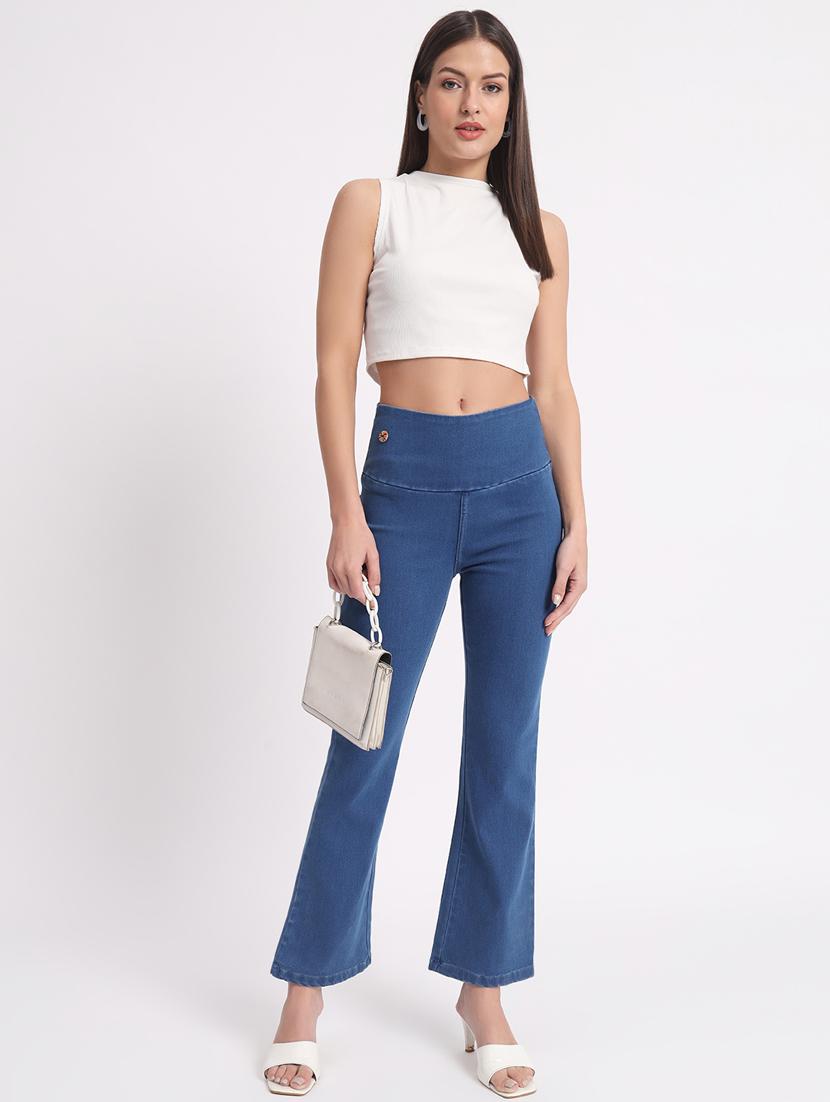 women solid bootcut denim jegging - 20644464 - Standard Image - 3
