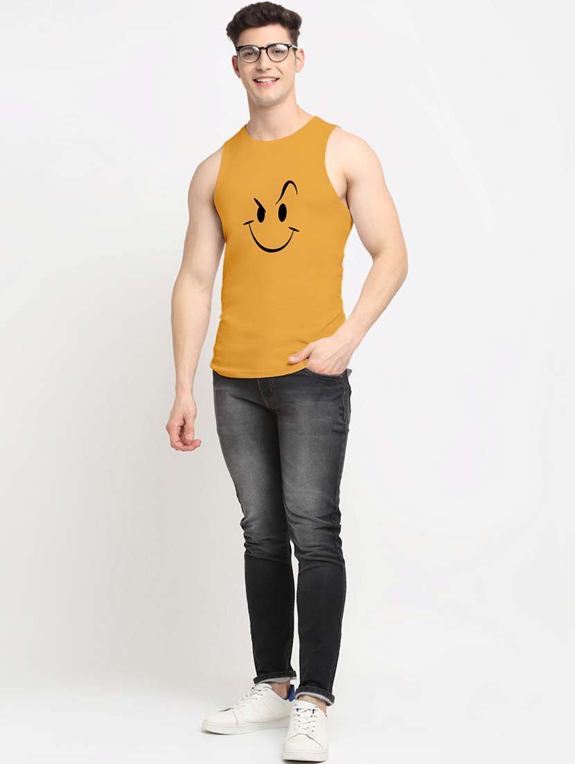 man printed sleeveless vest - 20644531 -  Standard Image - 3