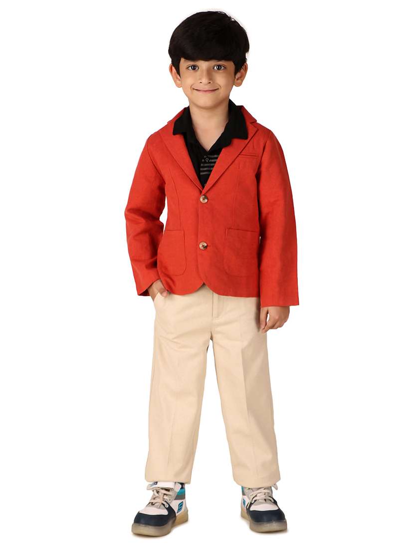 boys solid long sleeve blazer - 20644572 - Standard Image - 3