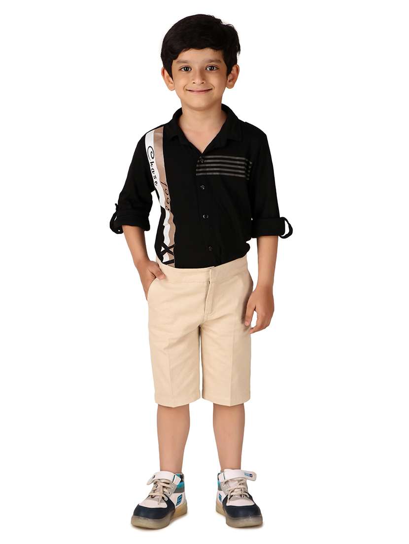 boys solid cotton three fourth - 20644615 -  Standard Image - 3