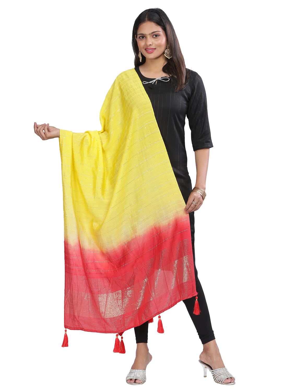 yellow sequined work dupatta - 20644618 - Zoom Image - 0