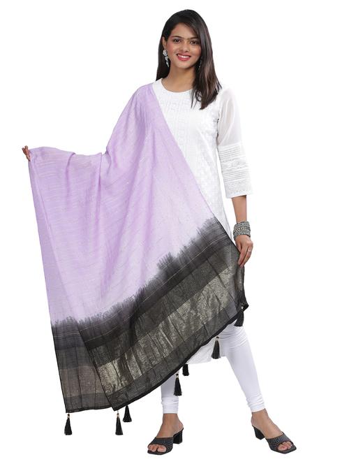 lavender sequined work dupatta - 20644624 - Standard Image - 0