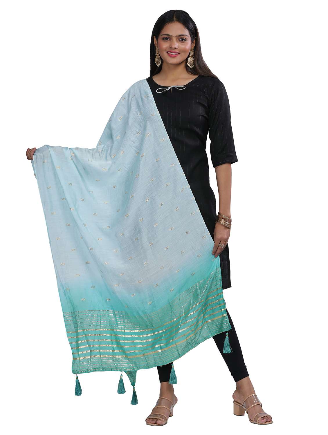 purist blue sequined work dupatta - 20644638 - Zoom Image - 0