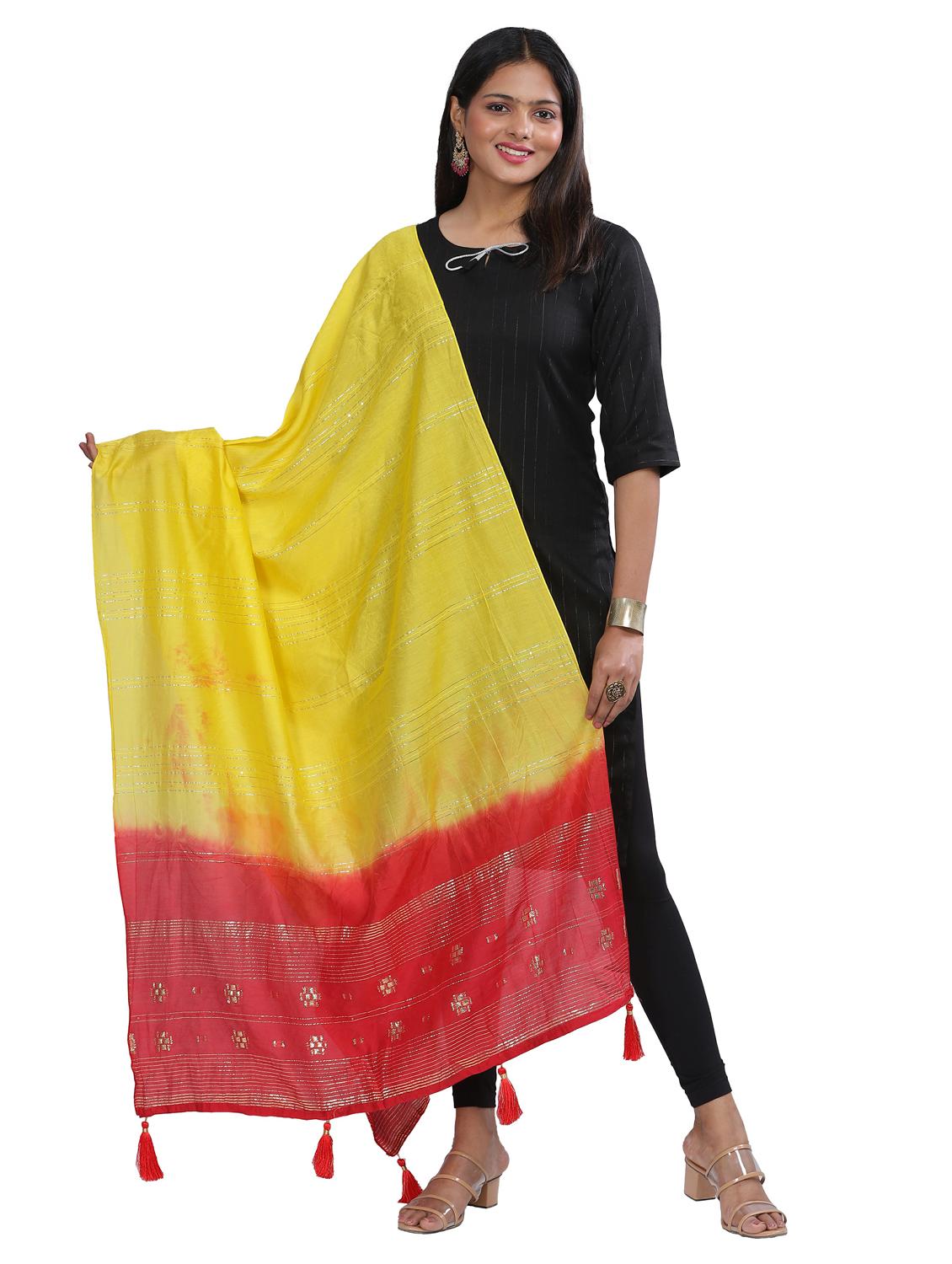 yellow sequined work dupatta - 20644647 - Zoom Image - 0