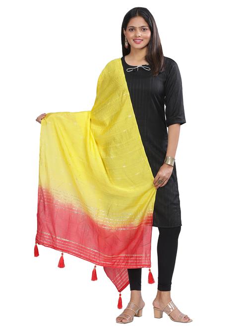 yellow sequined work dupatta - 20644657 -  Standard Image - 0