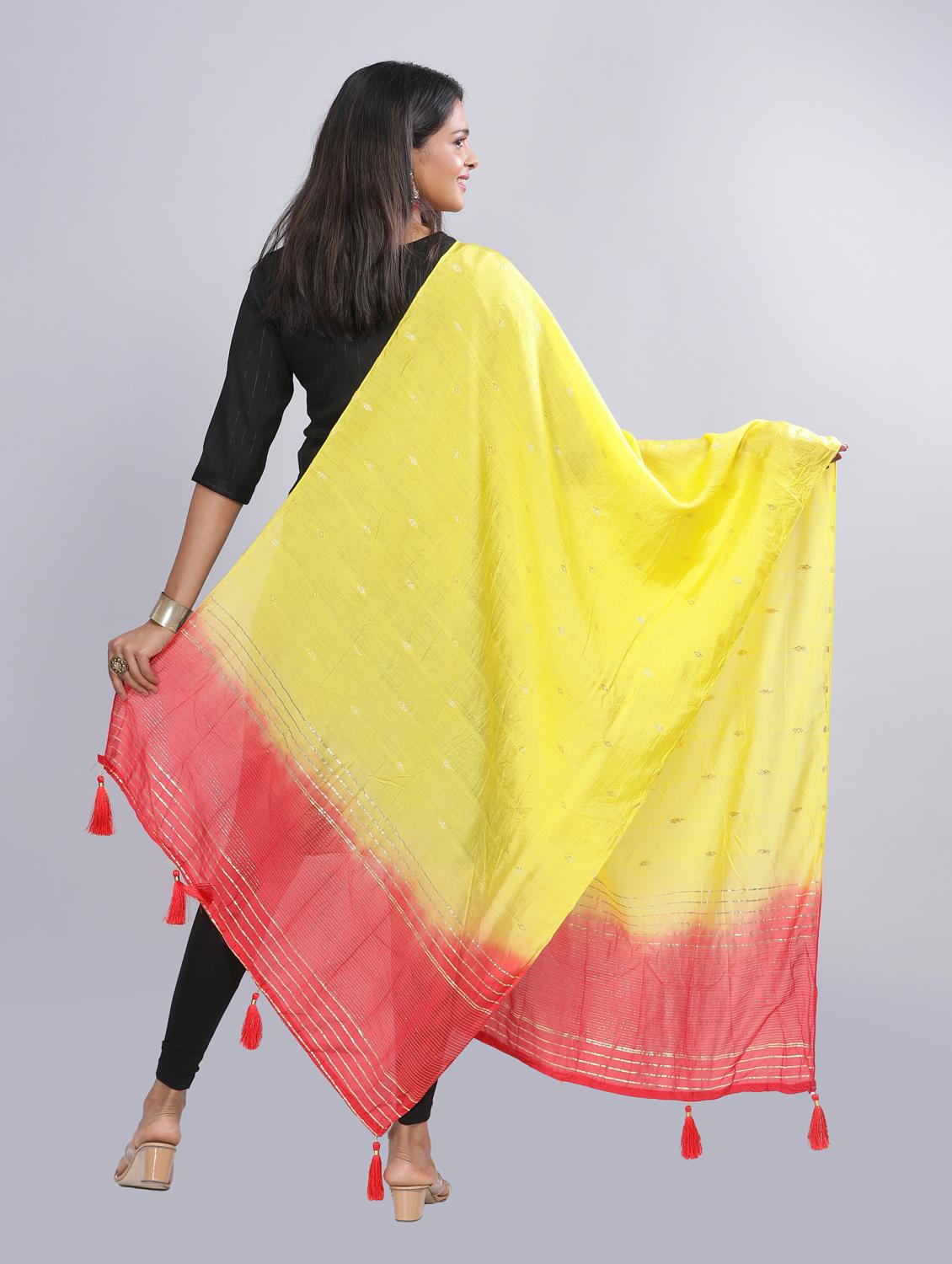 yellow sequined work dupatta - 20644657 - Standard Image - 3