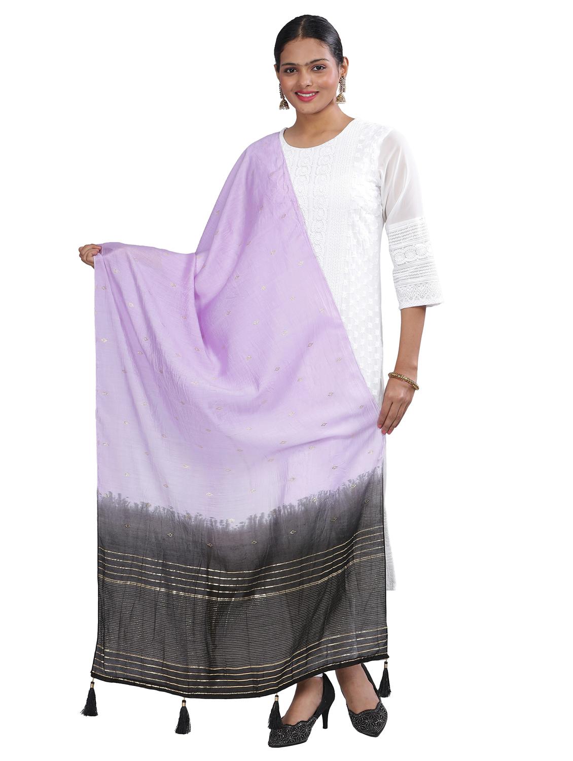 lavender sequined work dupatta - 20644663 - Zoom Image - 0