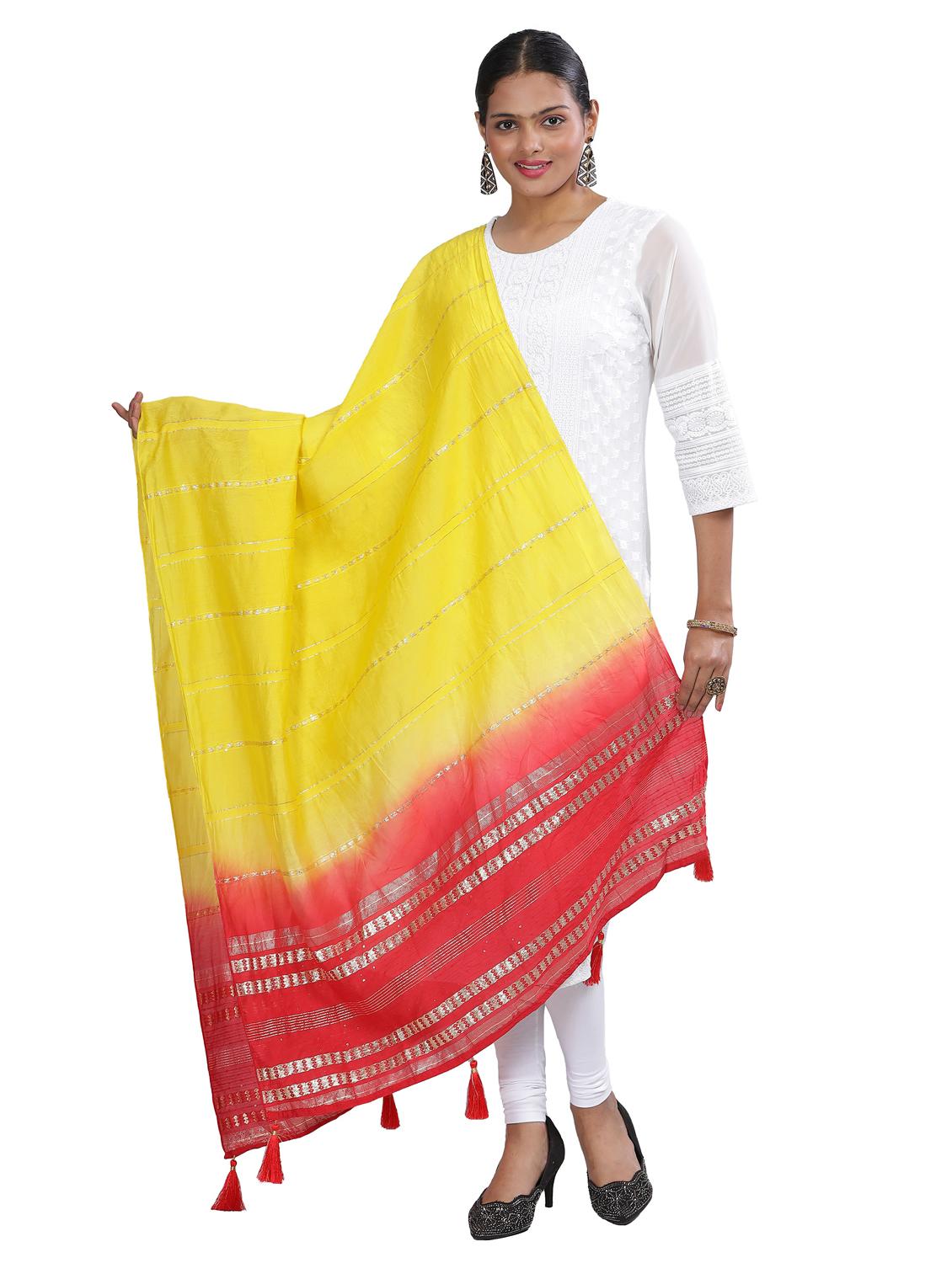 yellow sequined work dupatta - 20644675 - Zoom Image - 0