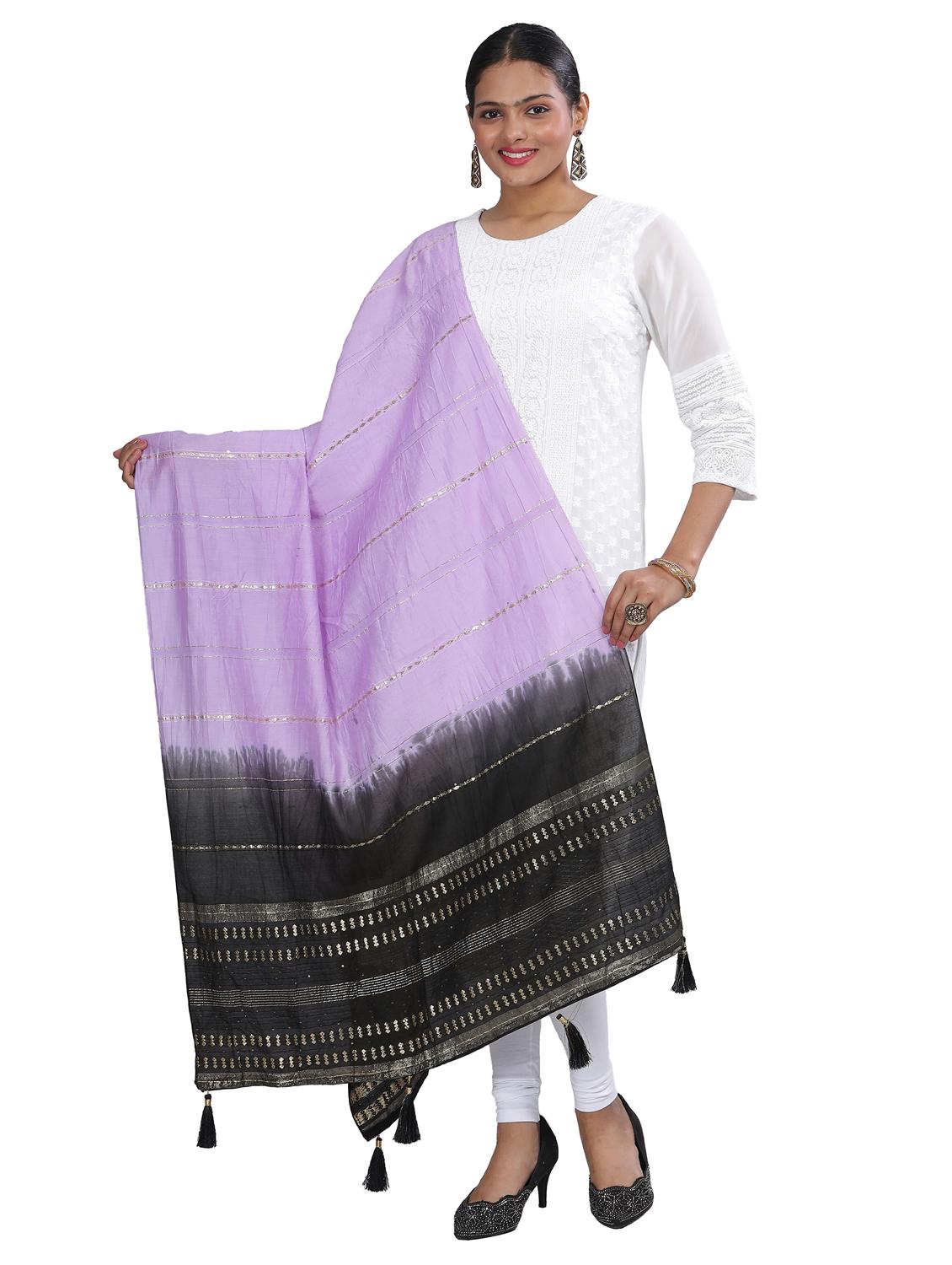 lavender sequined work dupatta - 20644681 - Zoom Image - 0