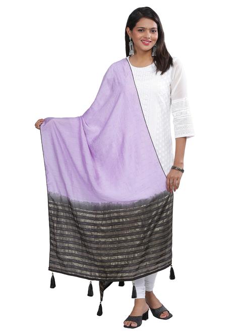 lavender sequined work dupatta - 20644690 - Standard Image - 0