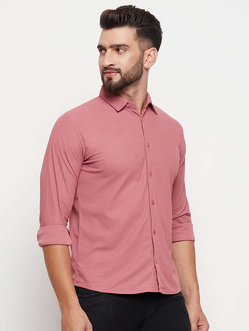 coral solid casual shirt
