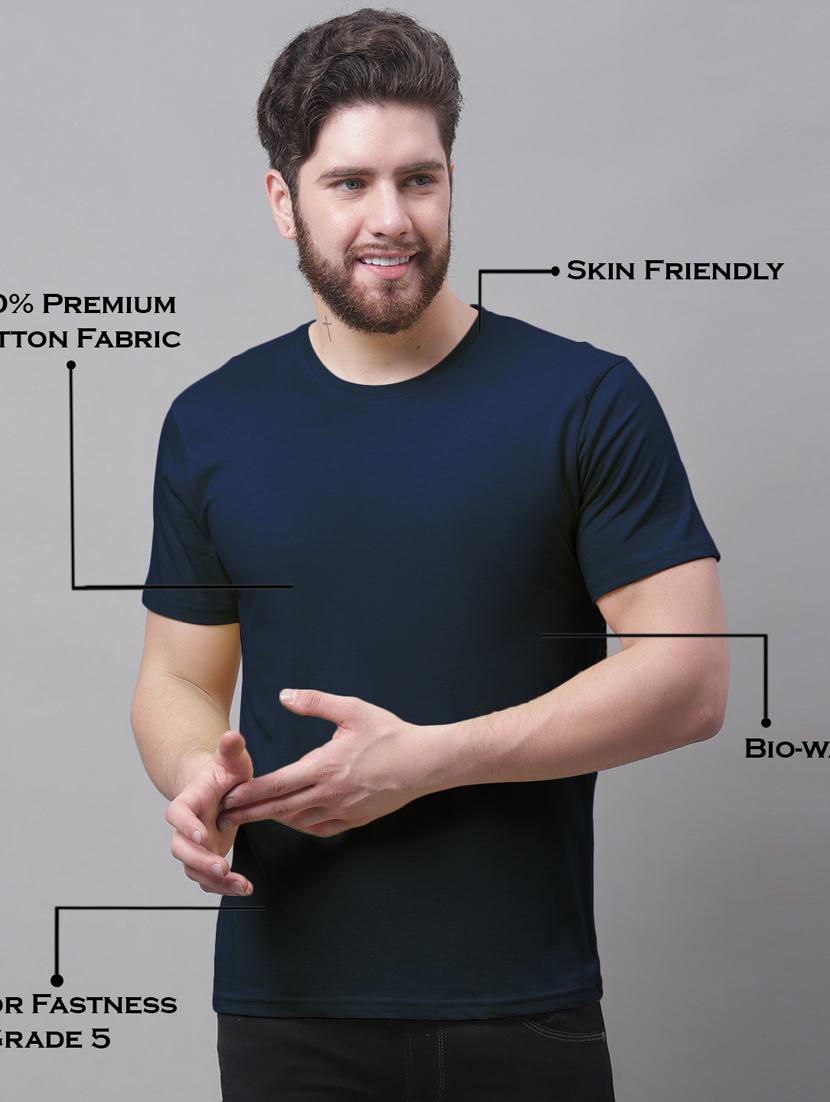 multi colored cotton plain tshirt - 20644856 - Standard Image - 3