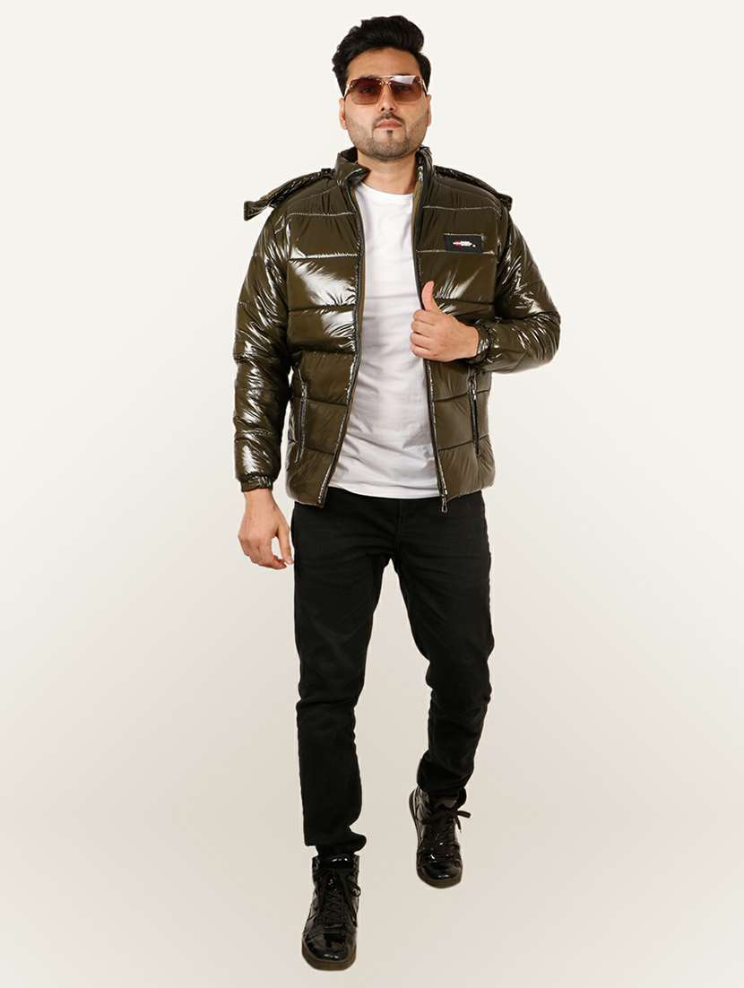 men long sleeved solid quilted jacket - 20644951 - Standard Image - 3