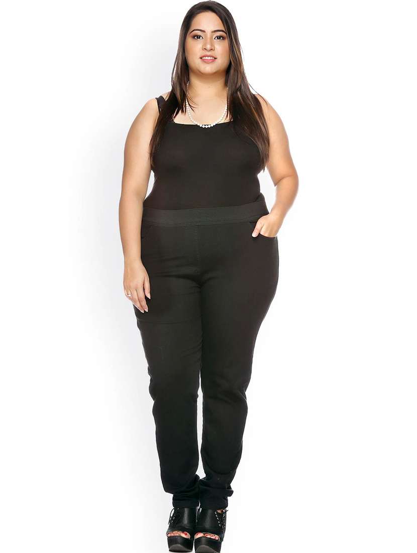 women cotton lycra plus size jegging - 20645080 -  Standard Image - 3