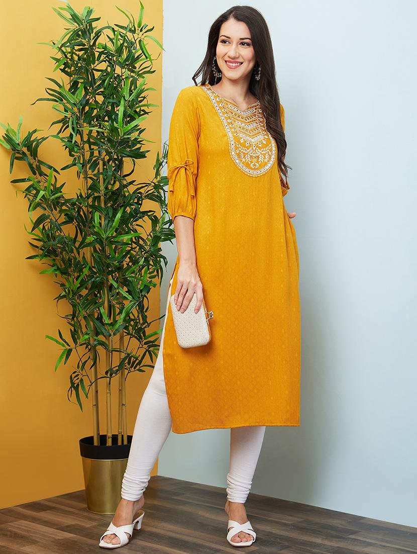 women embroidered straight kurta - 20646084 - Zoom Image - 0