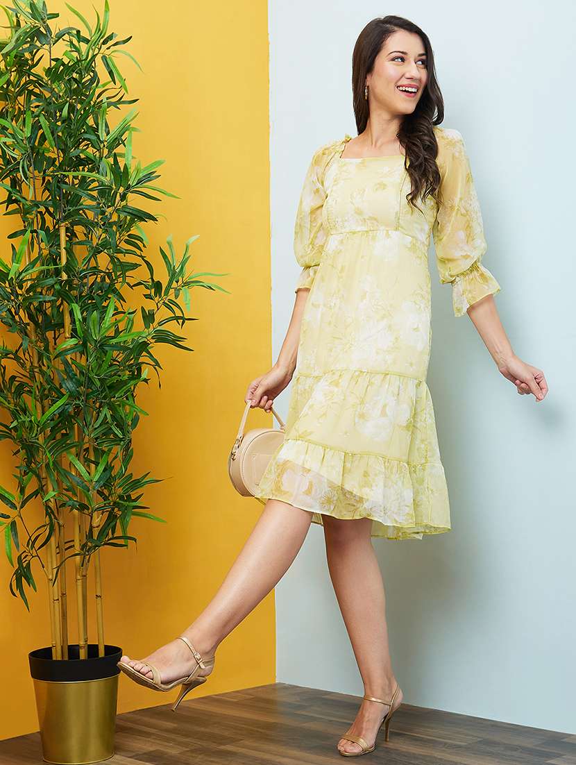 women green polyester a-line dress - 20646103 -  Standard Image - 3