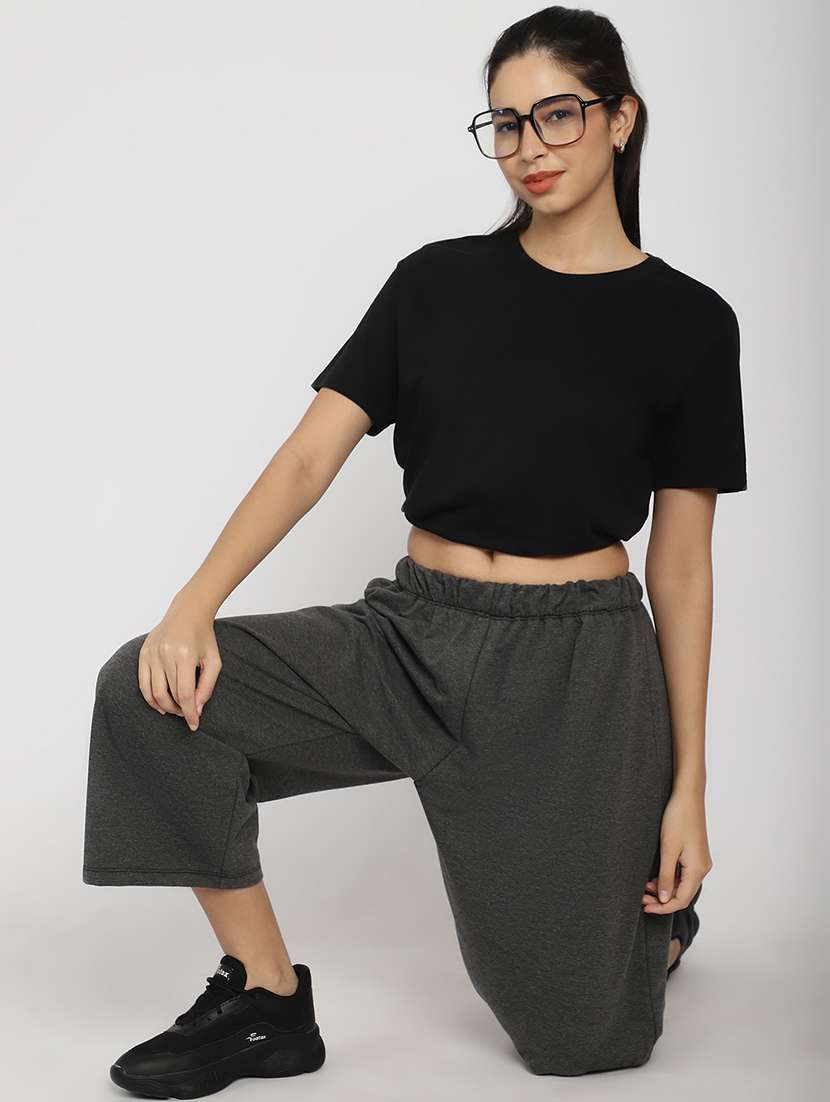 women solid flat front culottes - 20646190 -  Standard Image - 3