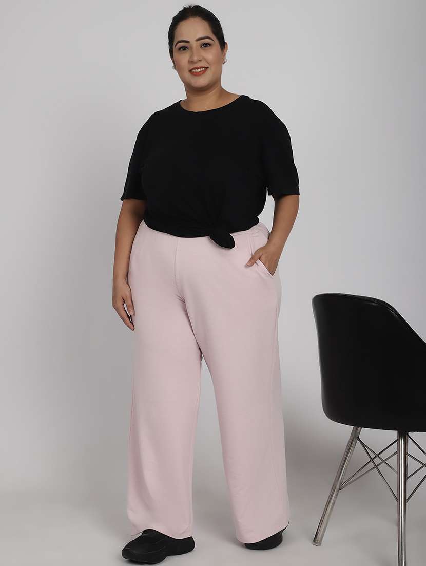 women solid flat front tailored trouser - 20646198 -  Standard Image - 3