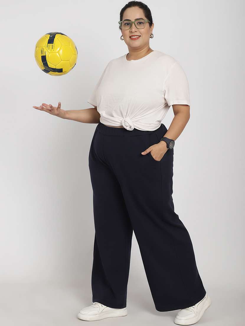 women solid flat front tailored trouser - 20646199 -  Standard Image - 3