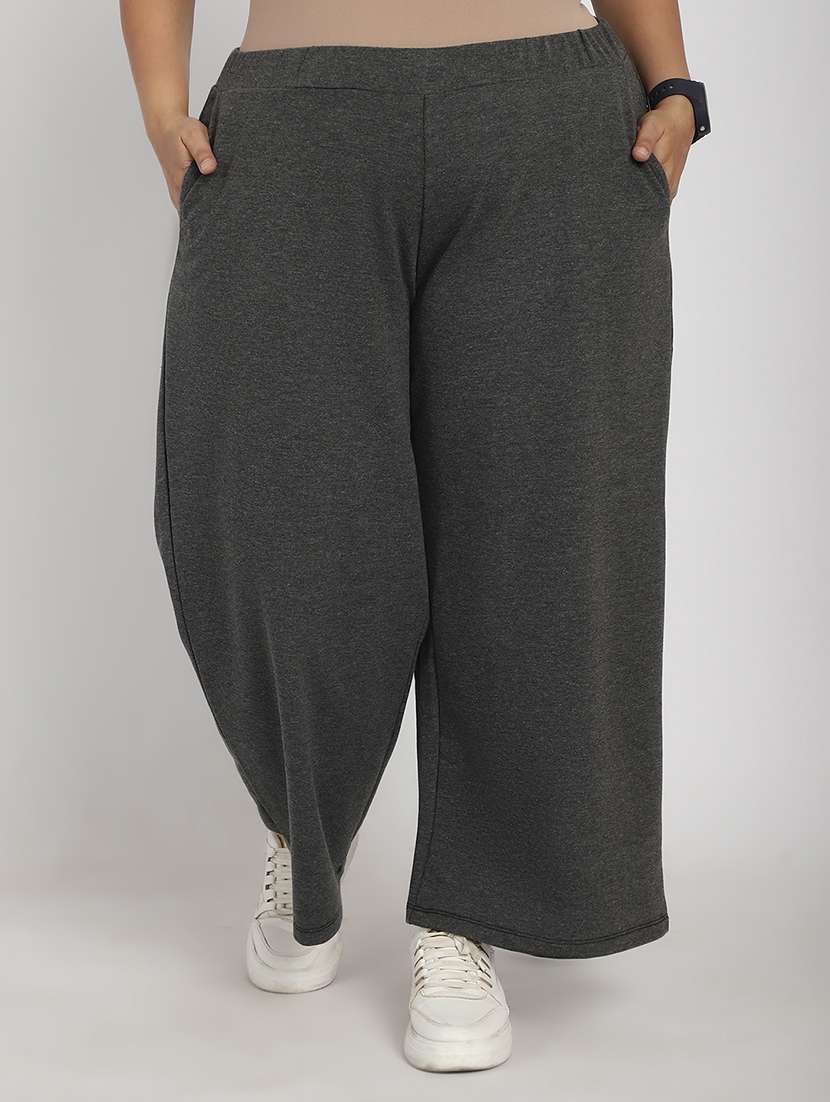 women solid flat front tailored trouser