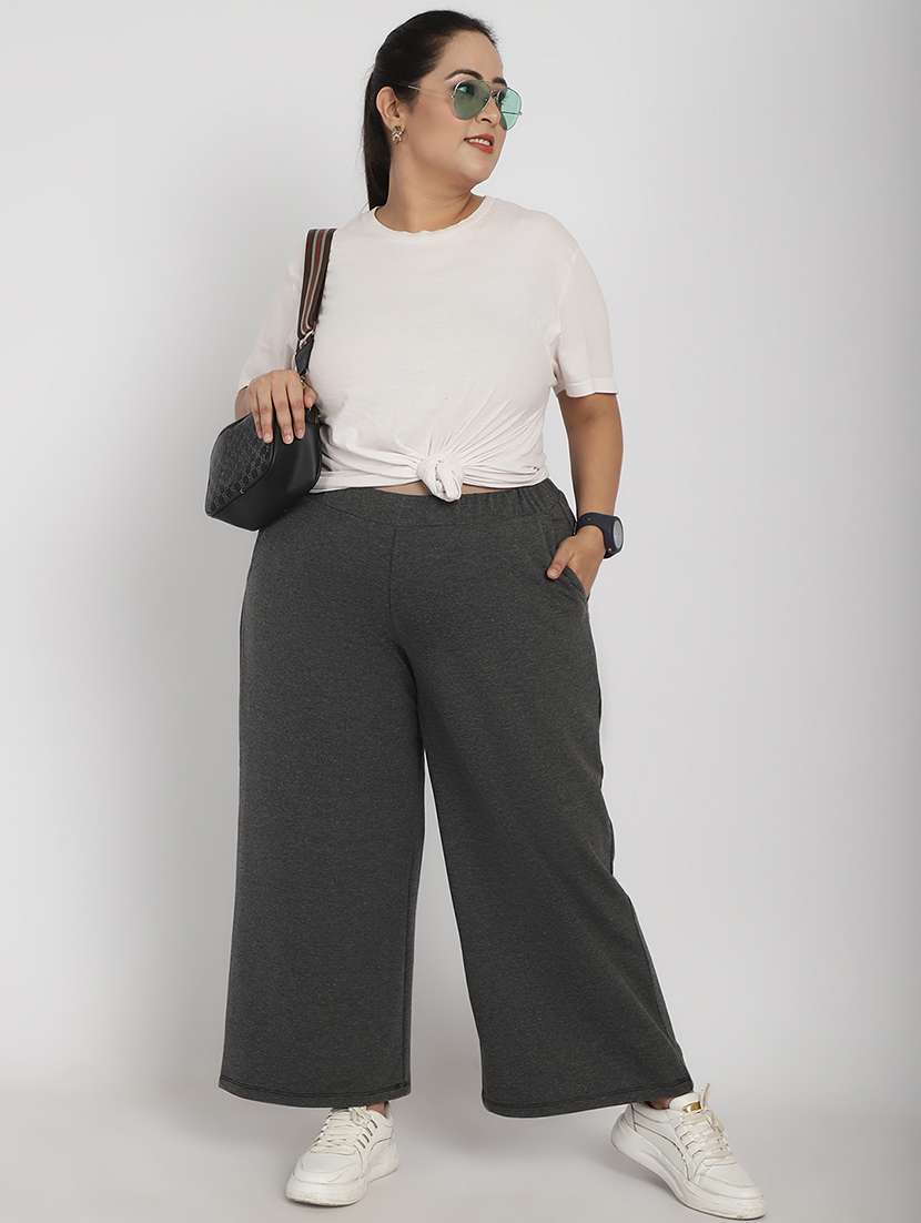 women solid flat front tailored trouser - 20646200 -  Standard Image - 3