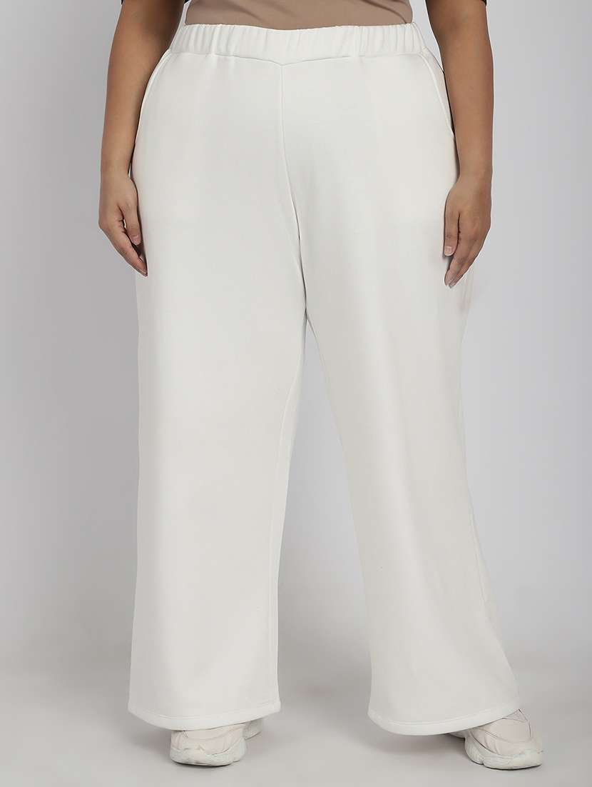 women solid flat front tailored trouser