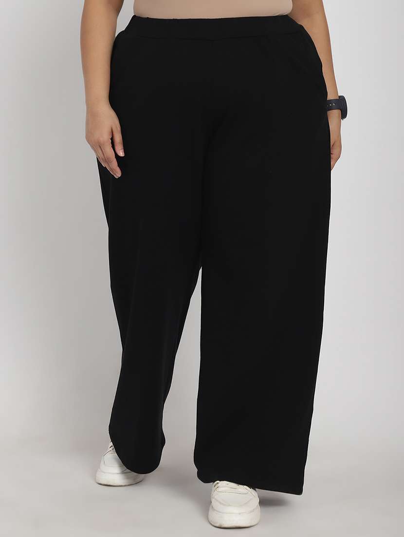 women solid flat front tailored trouser
