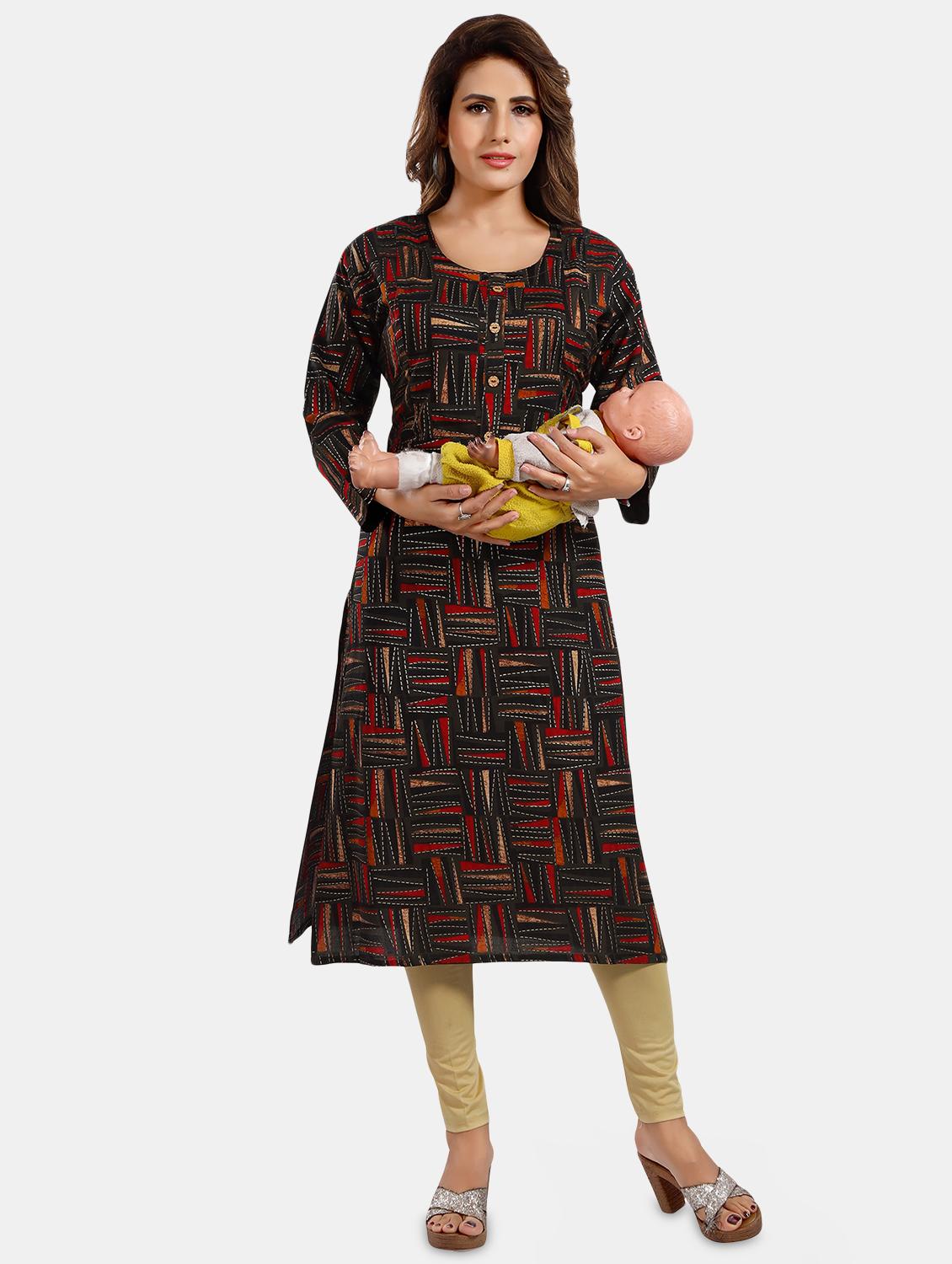 women printed maternity wear kurta