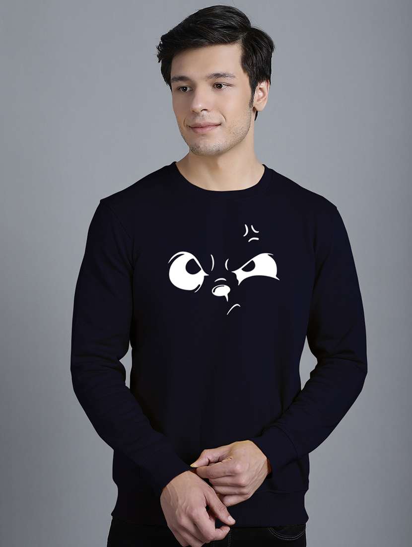 men chest print round neck sweatshirt - 20646456 -  Zoom Image - 0