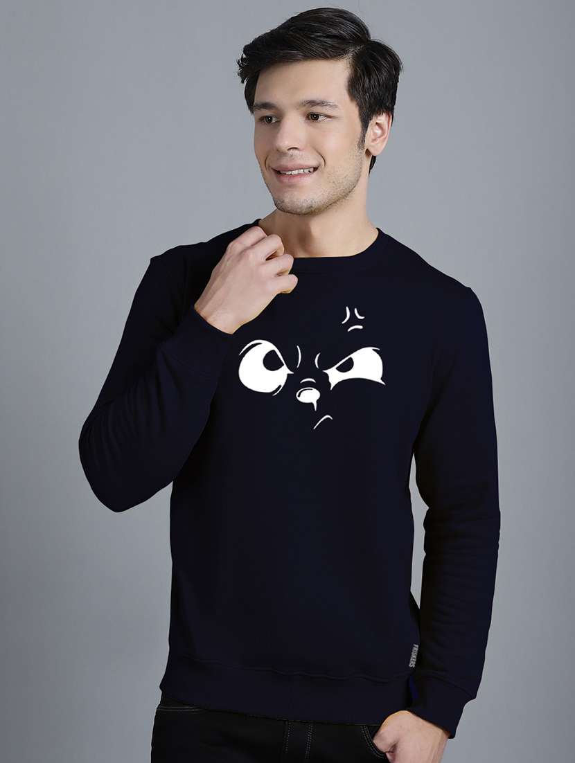 men chest print round neck sweatshirt - 20646456 - Standard Image - 3