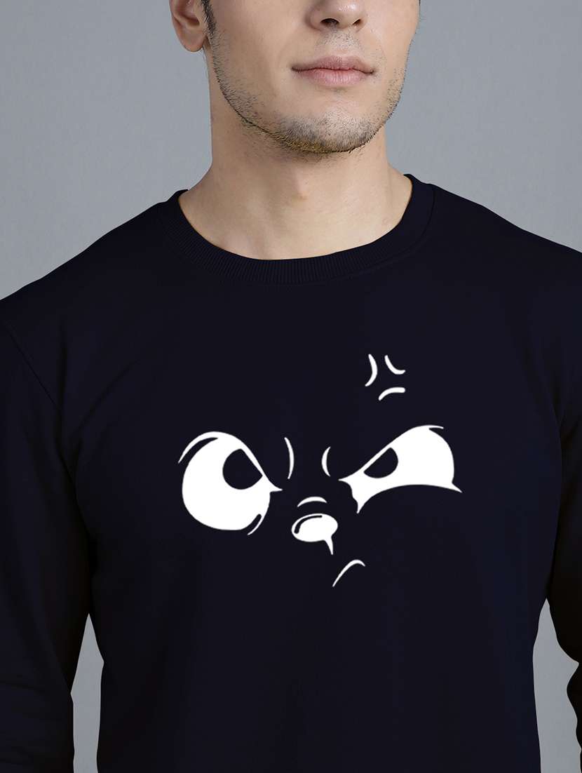 men chest print round neck sweatshirt - 20646456 - Standard Image - 5
