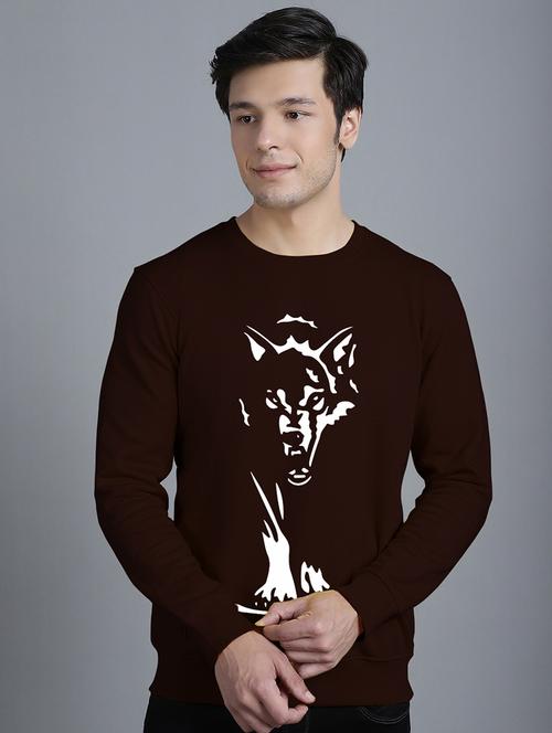 men front print round neck sweatshirt - 20646466 - Standard Image - 0
