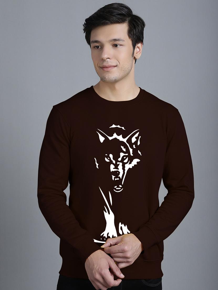 men front print round neck sweatshirt - 20646466 - Zoom Image - 0