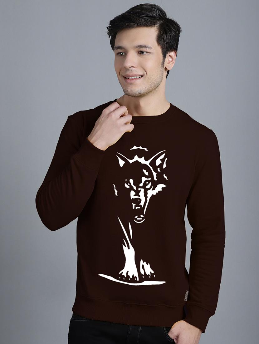 men front print round neck sweatshirt - 20646466 - Standard Image - 3