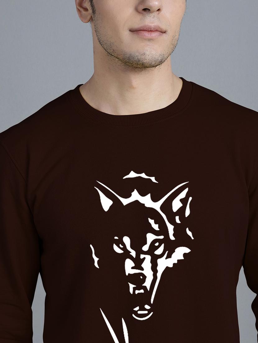 men front print round neck sweatshirt - 20646466 - Standard Image - 5