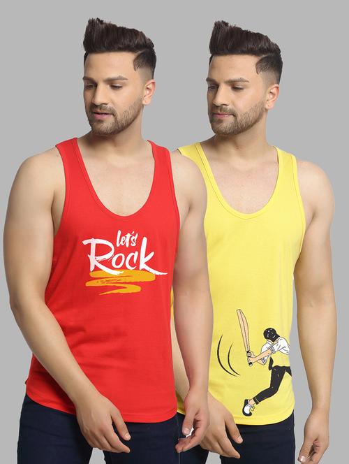 pack of 2 printed vests - 20646630 -  Standard Image - 0
