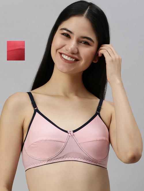 pack of 2 multi colored solid bra - 20647022 - Standard Image - 0