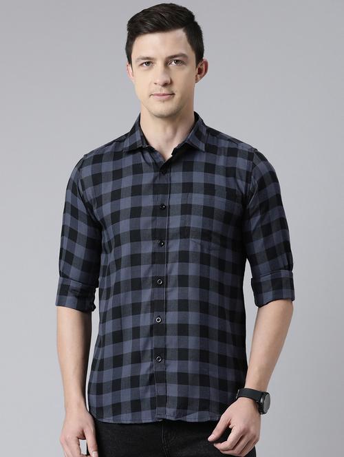 grey cotton casual shirt - 20649087 -  Standard Image - 0